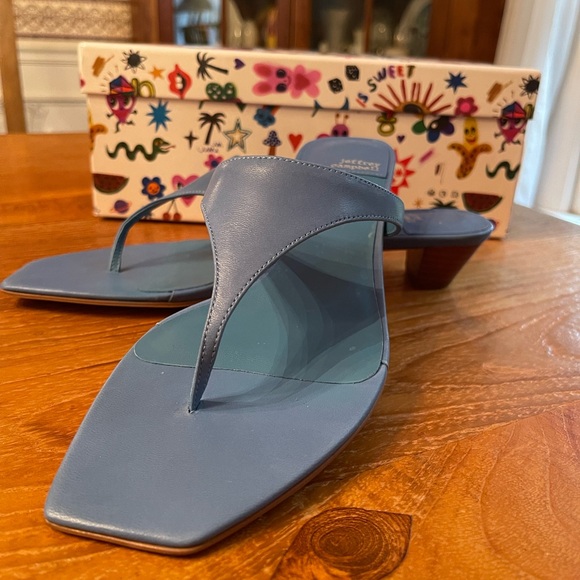 Jeffrey Campbell NWT/in box Sz 9 kitten .5” heel thong sandals, beautiful blue - Picture 12 of 16